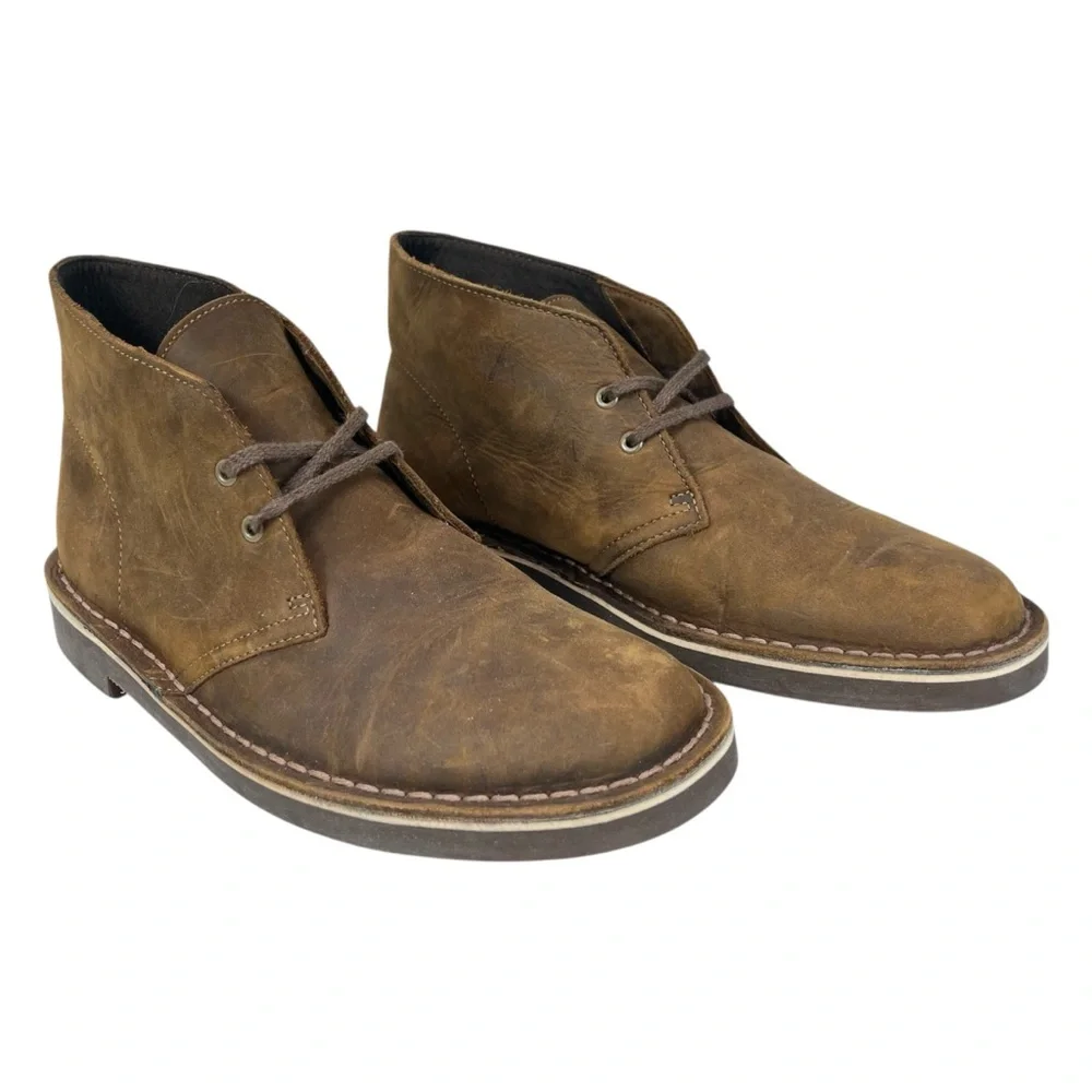 Clarks Men’s 7M Desert Boots Brown‎ Leather Chukka Classic Crepe Sole 26082286